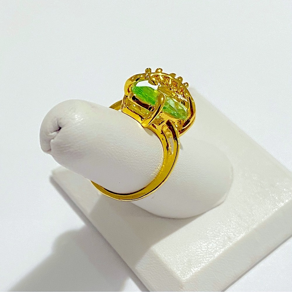 Sale - 14k Plated Light Green Oval Dragonfly Ring - image 3